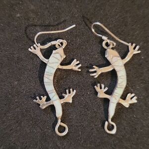 Opal & Sterling Gecko Earrings